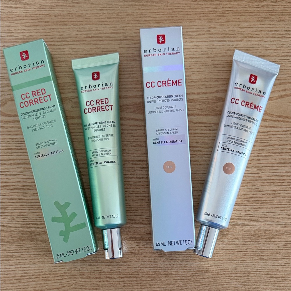 NEW Erborian CC Red Correct SPF 25 & Erborian CC Cream - Clair/Fair DUO